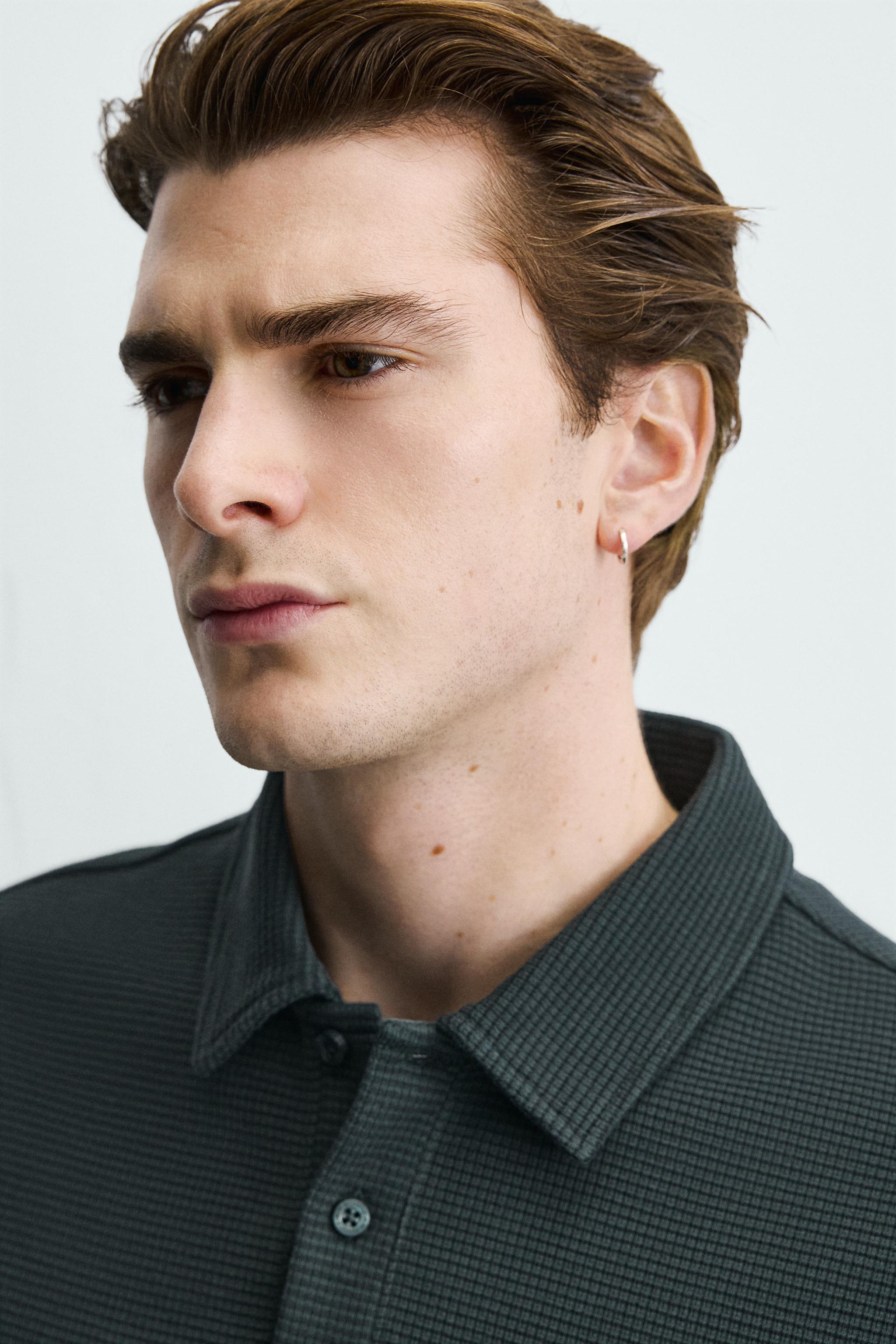 WAFFLE TEXTURED POLO SHIRT
